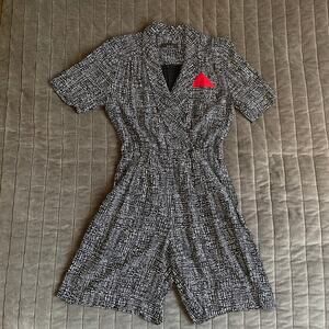 Vintage JSJ black & white romper size S